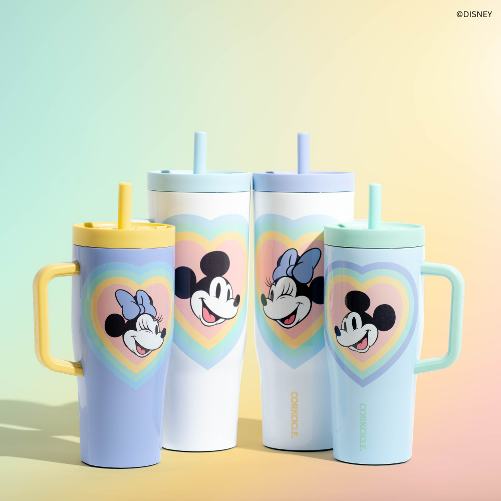 Mickey & Minnie Mouse Retro Rainbow Leakproof Cruiser - Morning Refill L7 - 22oz / Minnie Mouse - Retro Rainbow